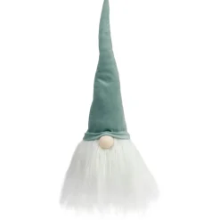 Outlet Gnome Head with Beard Christmas Decoration - 15" - Green and White Gnomes