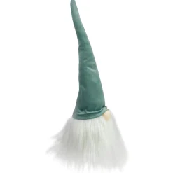Outlet Gnome Head with Beard Christmas Decoration - 15" - Green and White Gnomes