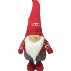 Hot Gnome Wearing Heart Hat Christmas Figure - 14" - Red Gnomes