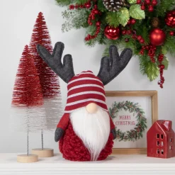 Best Gnome with Antlers Christmas Figure - 12" - Red and White Gnomes