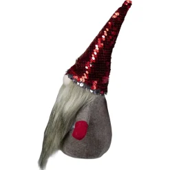 Best Gnome with Beard and Flip Sequin Hat Christmas Figure - 9