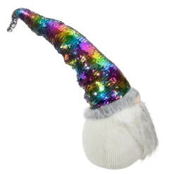Discount Gnome with Rainbow Flip Sequin Hat Christmas Decoration - 24