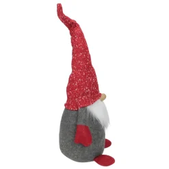 Sale Gnome with Tall Bendable Hat Christmas Decoration - 22" - Grey and Red Gnomes