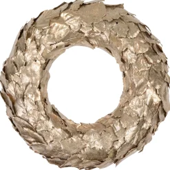Gold Layered Leaves Christmas Wreath, 15.5-Inch, Unlit Unlit