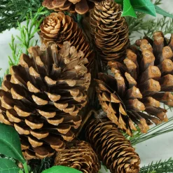 Hot Green Foilage with Mixed Pinecones Artificial Christmas Wreath - 24-Inch, Unlit Unlit