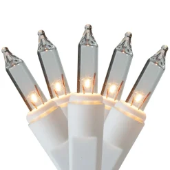 Online Heavy-Duty Commercial Grade Mini Icicle Christmas Lights - Clear - 18' White Wire - 300ct Commercial