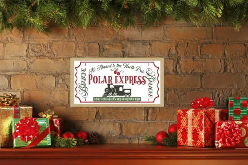 Online HO HO HO 9.5" x 21.5" Framed Christmas Wall Decor Art Print Sign Poster in a Natural Wooden Frame with UV Acrylic and Hangers Wall