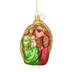New Holy Family Glass Nativity Christmas Ornament - 6" Nativity & Religious