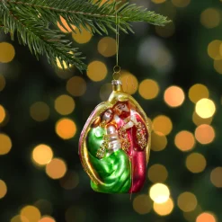 New Holy Family Glass Nativity Christmas Ornament - 6" Nativity & Religious