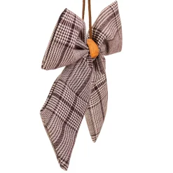 Hot Houndstooth Plaid Bow Christmas Ornament - 7.5