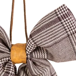 Hot Houndstooth Plaid Bow Christmas Ornament - 7.5