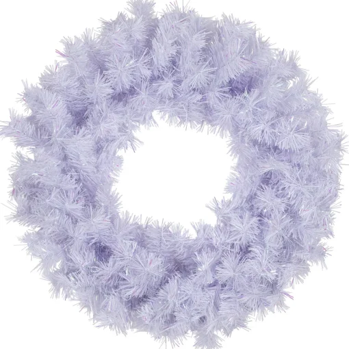Hot Icy White Iridescent Spruce Artificial Christmas Wreath - 18-Inch, Unlit Unlit