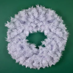 Hot Icy White Iridescent Spruce Artificial Christmas Wreath - 18-Inch, Unlit Unlit