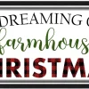 I'm Dreaming of a Farmhouse Christmas 10.5" x 21.5" Framed Christmas Wall Decor Sign Poster in a Black Wooden Frame with UV Acrylic and Hangers Wall