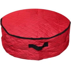 Clearance 2-in-1 Quilted Red Zip Up Christmas Garland and Wreath Storage Bag 36" Storage