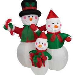 Best Inflatable Lighted Snowman Family Christmas Yard Art Decoration - 4' Inflatable