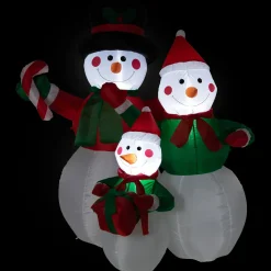 Best Inflatable Lighted Snowman Family Christmas Yard Art Decoration - 4' Inflatable