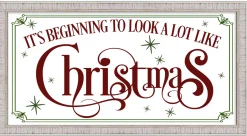 Outlet It's beginning to look A Lot Like Christmas 7.5" x 13.5" Framed Christmas Wall Decor Sign Poster in a White Wooden Frame with UV Acrylic and Hangers Wall