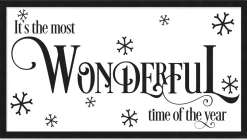 Discount It's the Most Wonderful Time of the Year Vintage 7.5" x 13.5" Framed Christmas Wall Decor Sign Poster in a Natural Wooden Frame with UV Acrylic Wall