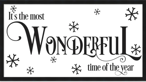 Discount It's the Most Wonderful Time of the Year Vintage 7.5" x 13.5" Framed Christmas Wall Decor Sign Poster in a Natural Wooden Frame with UV Acrylic Wall