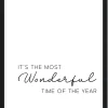 It's the Most Wonderful Time of the Year 19.5" x 25.5" Framed Christmas Wall Decor Sign Poster in a Black Wooden Frame with UV Acrylic and Hangers Wall