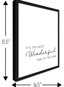 It's the Most Wonderful Time of the Year 19.5" x 25.5" Framed Christmas Wall Decor Sign Poster in a Black Wooden Frame with UV Acrylic and Hangers Wall