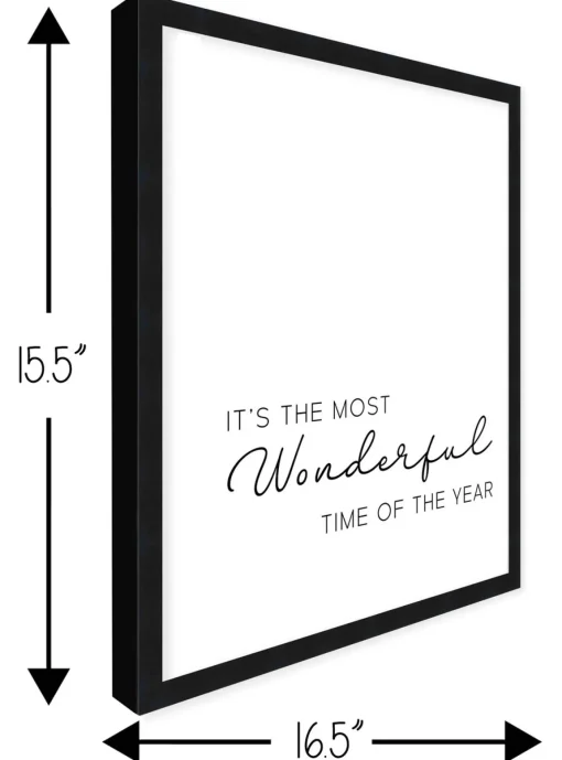 It's the Most Wonderful Time of the Year 19.5" x 25.5" Framed Christmas Wall Decor Sign Poster in a Black Wooden Frame with UV Acrylic and Hangers Wall
