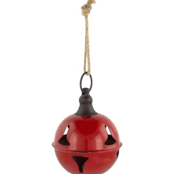 Outlet Jingle Bell Hanging Christmas Ornament - 4" - Red Glass