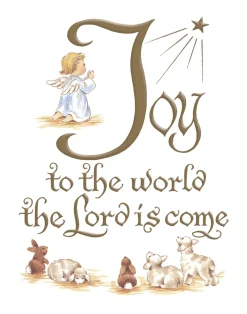 Clearance Joy To The World Religious Christmas Wall Decor Art Print Wall