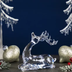 New Laying Acrylic Deer Christmas Decoration - 6.25" Animals