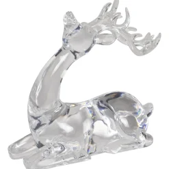 New Laying Acrylic Deer Christmas Decoration - 6.25" Animals