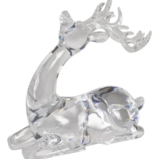 New Laying Acrylic Deer Christmas Decoration - 6.25" Animals