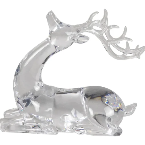 New Laying Acrylic Deer Christmas Decoration - 6.25" Animals