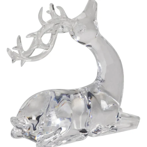 New Laying Acrylic Deer Christmas Decoration - 6.25" Animals