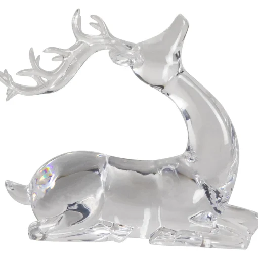 New Laying Acrylic Deer Christmas Decoration - 6.25" Animals