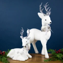 Outlet Laying Reindeer Mom and Calf Christmas Figurine - 11.5