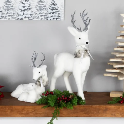 Outlet Laying Reindeer Mom and Calf Christmas Figurine - 11.5" Animals