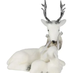 Outlet Laying Reindeer Mom and Calf Christmas Figurine - 11.5
