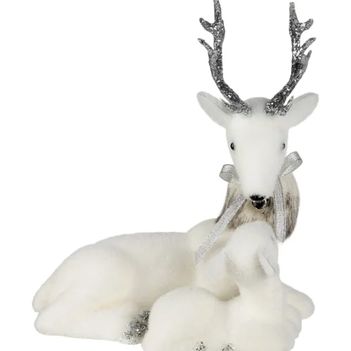 Outlet Laying Reindeer Mom and Calf Christmas Figurine - 11.5" Animals