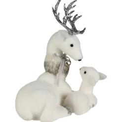Outlet Laying Reindeer Mom and Calf Christmas Figurine - 11.5
