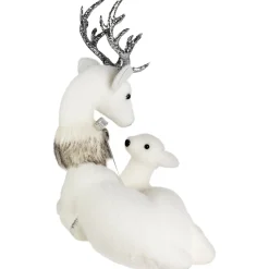 Outlet Laying Reindeer Mom and Calf Christmas Figurine - 11.5