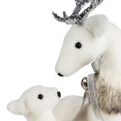 Outlet Laying Reindeer Mom and Calf Christmas Figurine - 11.5
