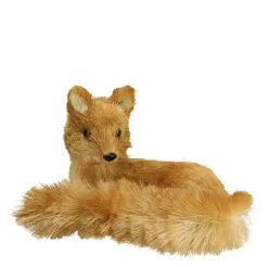 New Laying Sisal Fox Figurine Decoration - 11" - Orange Brown Animals