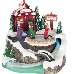 Clearance LED Lighted and Animated Christmas Scene Village Display Decoration - 7.75" Building Sets