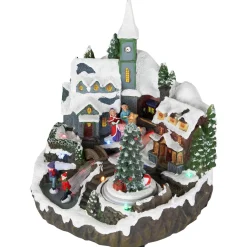 Discount LED Lighted Animated and Musical Christmas Village Display Decoration - 9.25" Building Sets