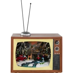LED Lighted Animated Musical TV with Ice Skating Scene Christmas Display - 9.25" Animated & Musical