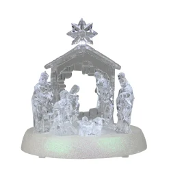 Discount LED Lighted Christmas Nativity Scene - 7.5" - Pure White Nativity