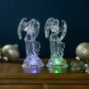 Hot LED Lighted Color Changing Angel Acrylic Christmas Decorations - 9" - Set of 2 Angels
