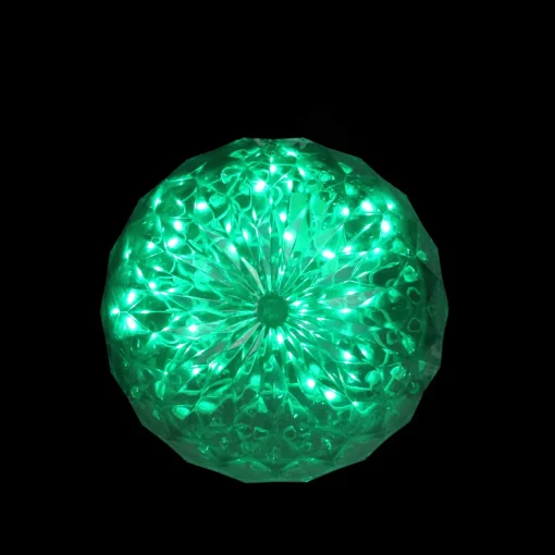 Online LED Lighted Crystal Sphere Outdoor Christmas Decoration - 6" - Green Novelty
