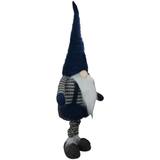 Hot LED Lighted Extendable Gnome Christmas Figure - 41" - Blue and Gray Gnomes